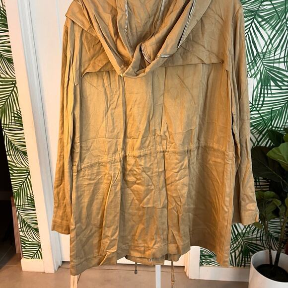NWT Avec Les Filles Hooded Lyocell Utility Anorak Lemongrass Large $180 - Picture 6 of 10